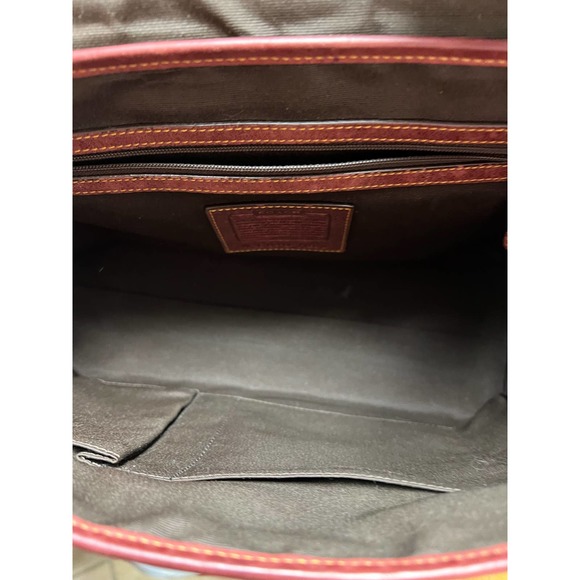 Coach Special Edition 2004 Brown Signature C Burgundy Suede Leather Satchel 7065 - Picture 9 of 10